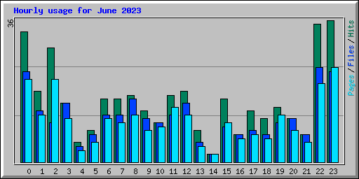 Hourly usage for June 2023