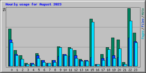 Hourly usage for August 2023