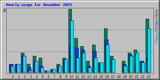 Hourly usage for December 2023