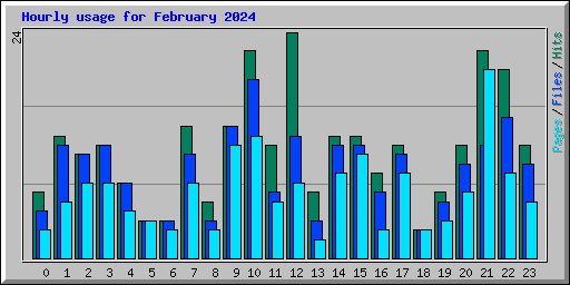 Hourly usage for February 2024